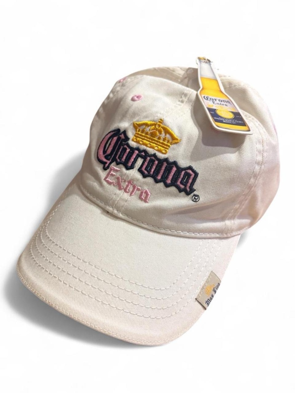 NWT Vintage Corona Extra Strapback Cap – White & Pink